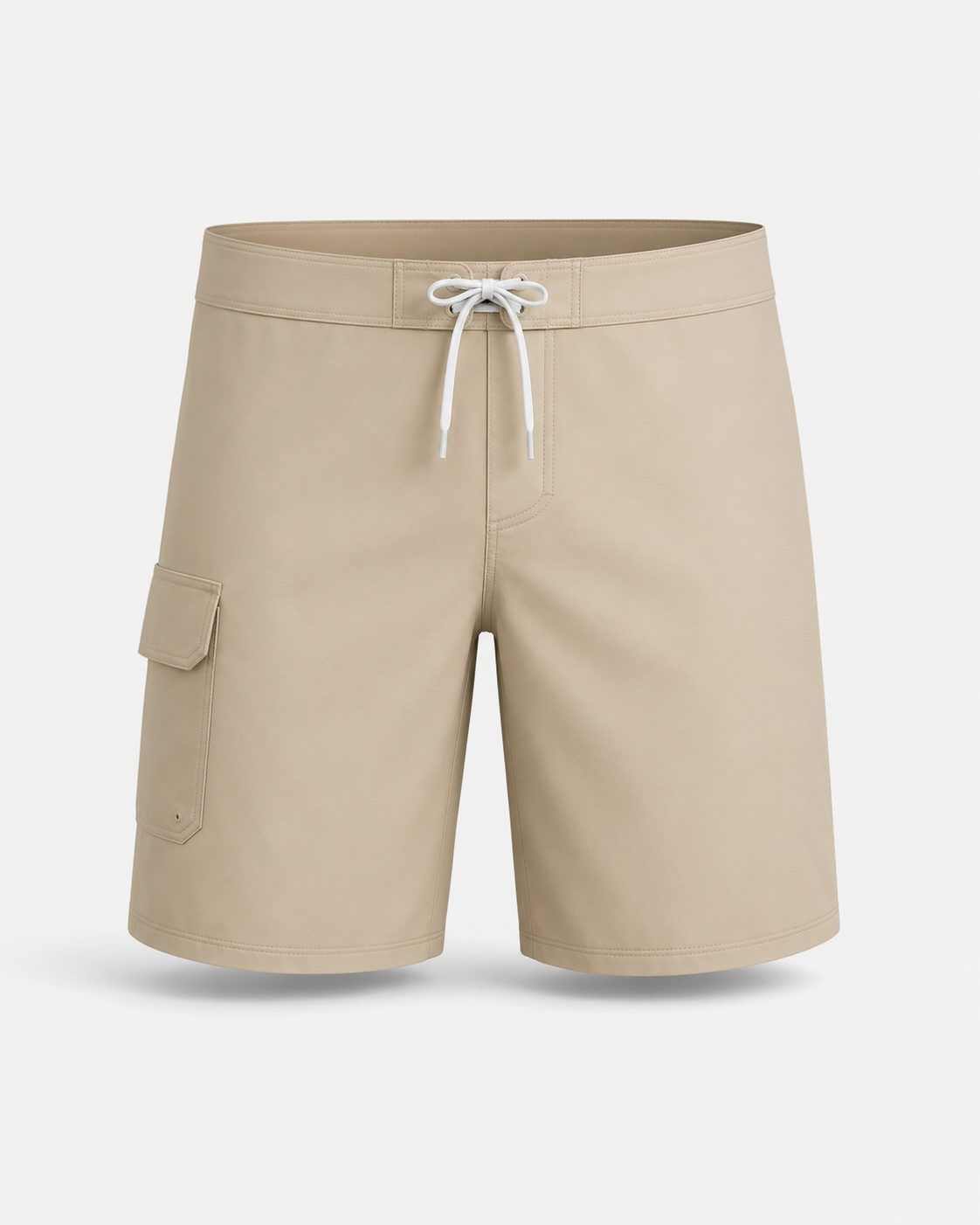 Plain Beige Cargo Board Shorts
