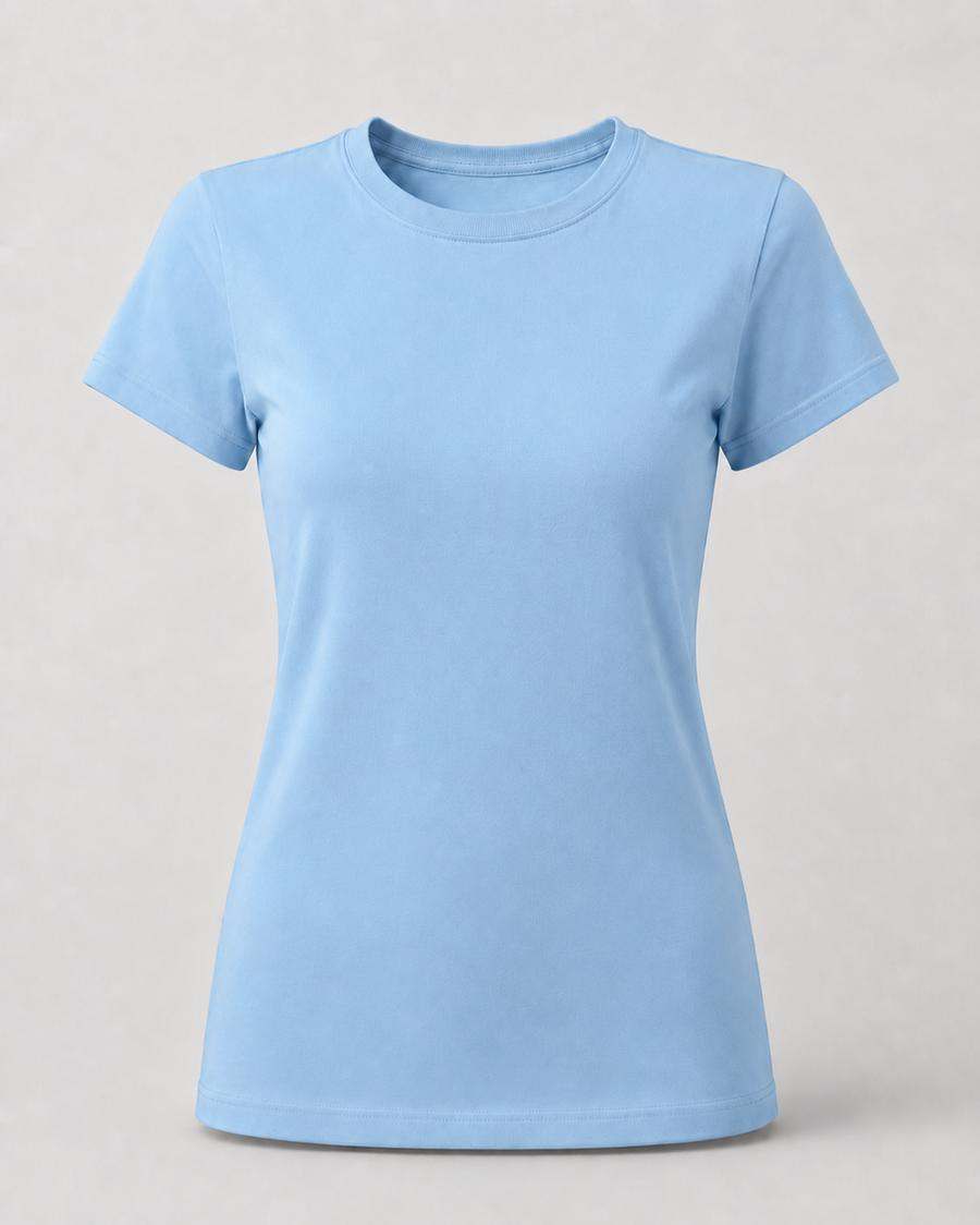 Sky Blue Leo Back Print Women’s T-Shirt