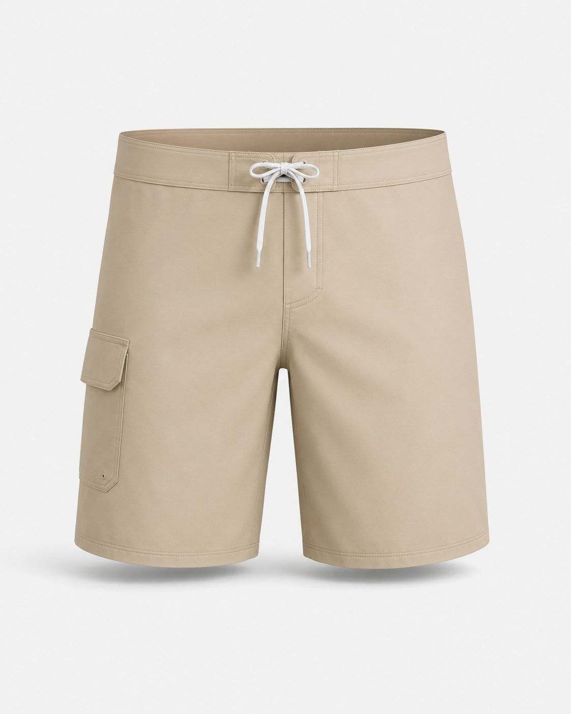 Plain Beige Cargo Board Shorts