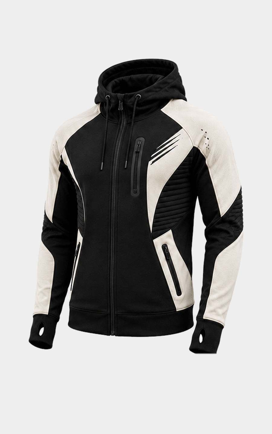 Men’s Full Zip Hoodie – Modern Activewear Jacket with Athletic Fit
