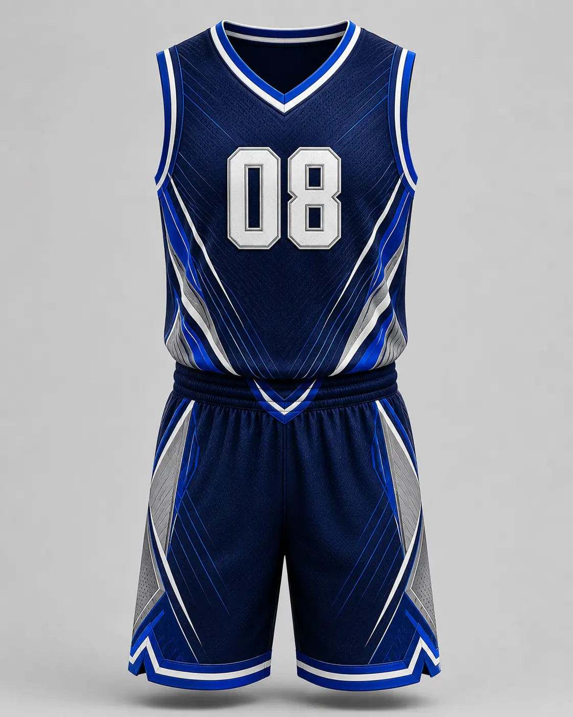 Modern Navy 3D Embroidered Basketball Uniform Mockup