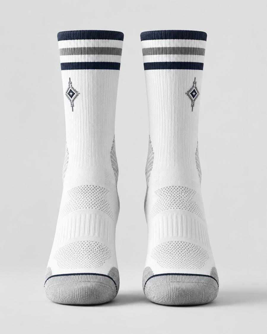 White Performance Crew Sports Socks