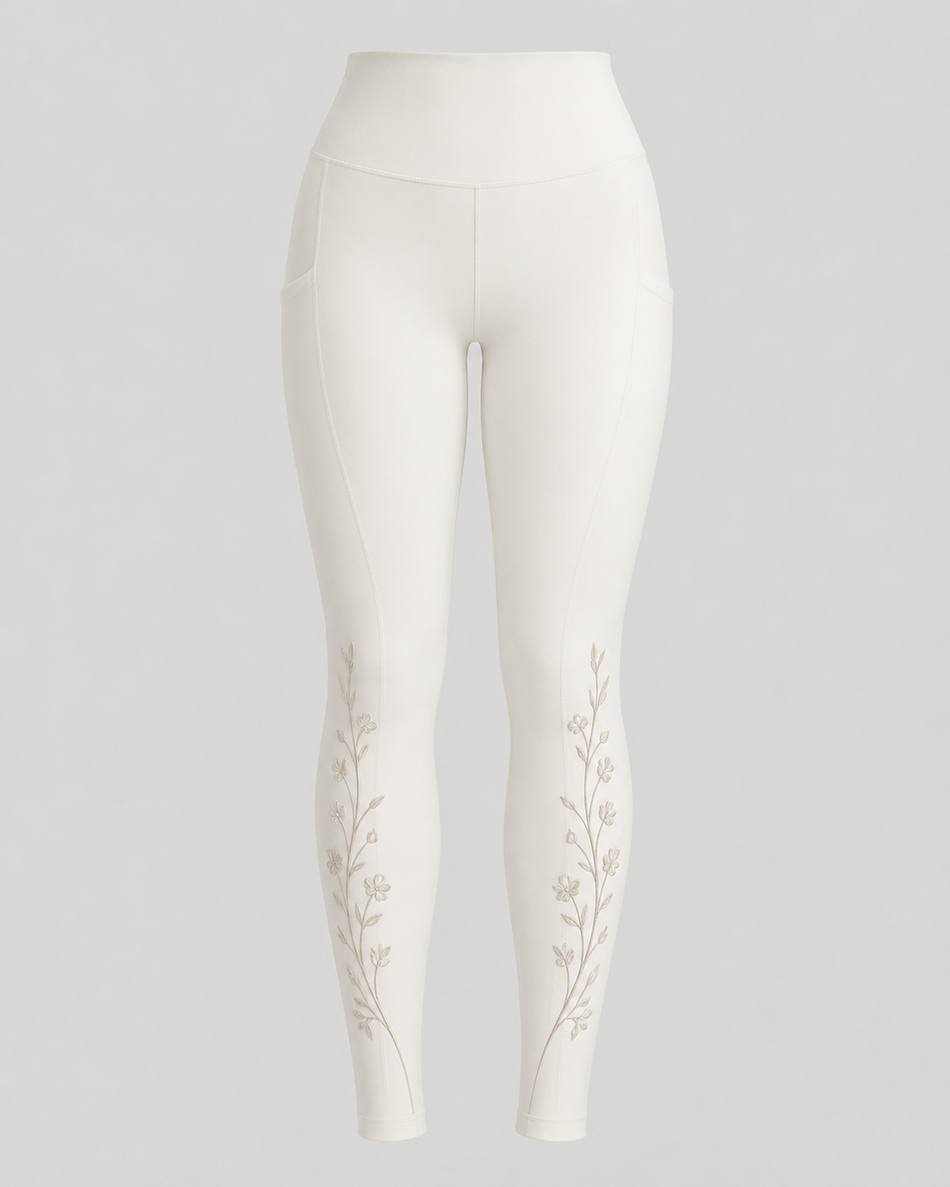 Ivory Pocket High-Waist Leggings