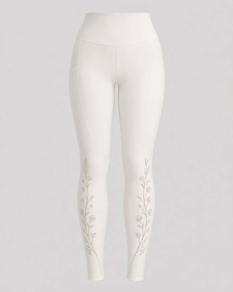 Ivory Pocket High-Waist Leggings